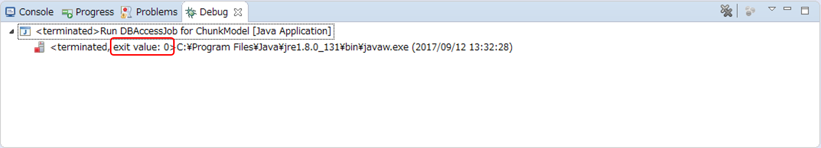 Confirm the Exit Code of DBAccessJob for ChunkModel