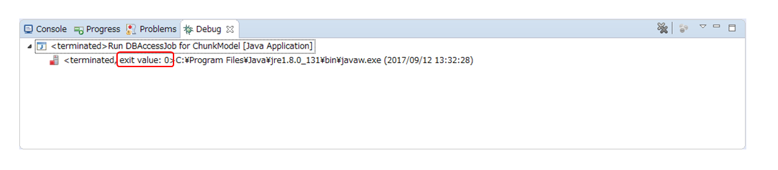 Confirm the Exit Code of DBAccessJob for ChunkModel