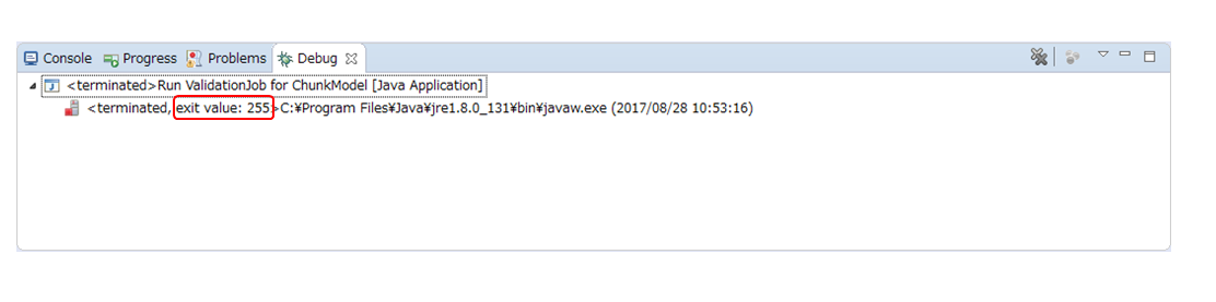 Confirm the Exit Code of ValidationJob for ChunkModel